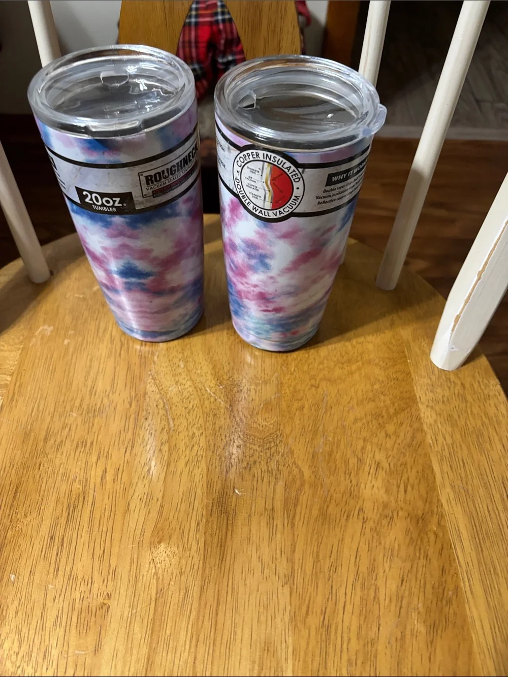 2 20oz Roughneck Tie-Dye Insulated Tumbler - Pink & Blue
